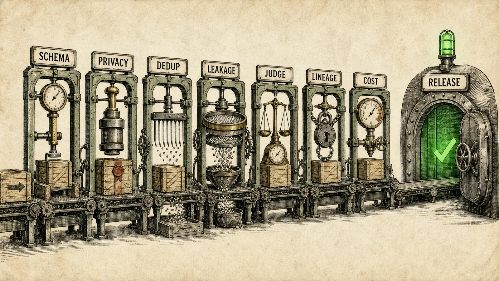 Dataset release gates inspection line